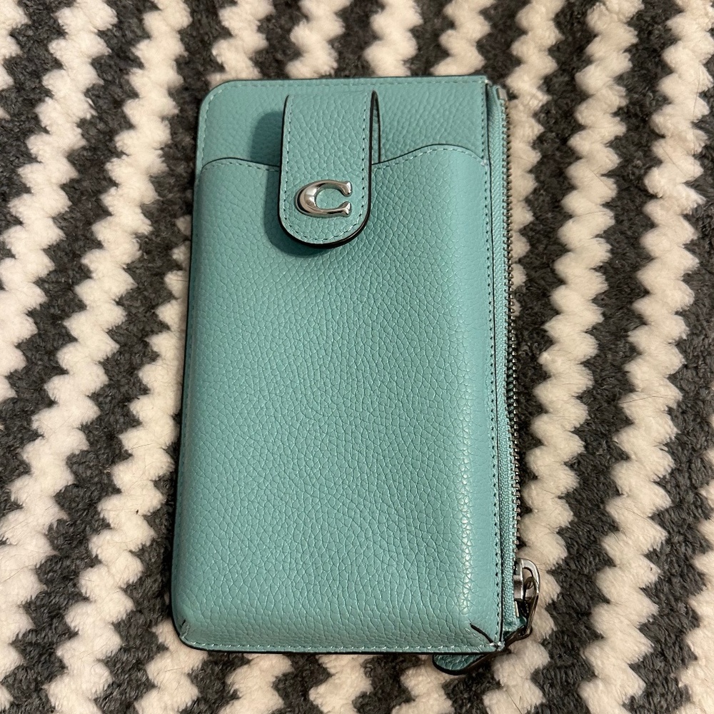 Coach Polished Pebble Leather Phone Wallet
